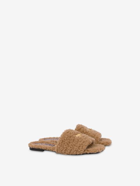 Moschino METAL LOGO FLAT SANDALS