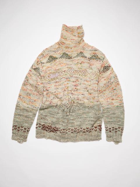 Roll-up deconstructed wool jumper - Sand Beige/Light Khaki