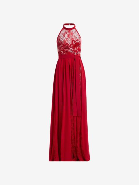 ELIE SAAB lace-panelled maxi dress