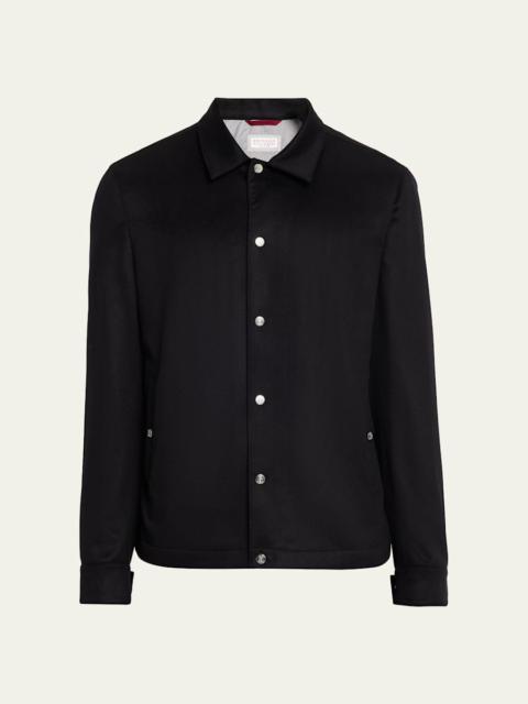 Brunello Cucinelli Men's Cashmere Snap-Front Blouson Jacket