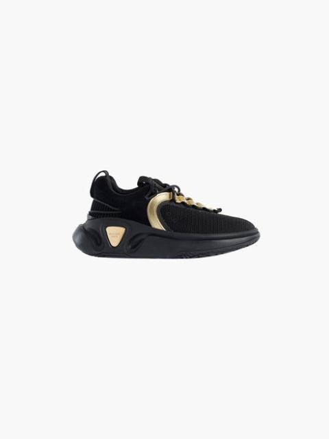 Balmain Black suede and mesh B-Runner sneakers with gold-tone details