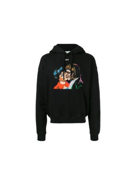 OFF-WHITE Kiss Over Printed Hoodie Black