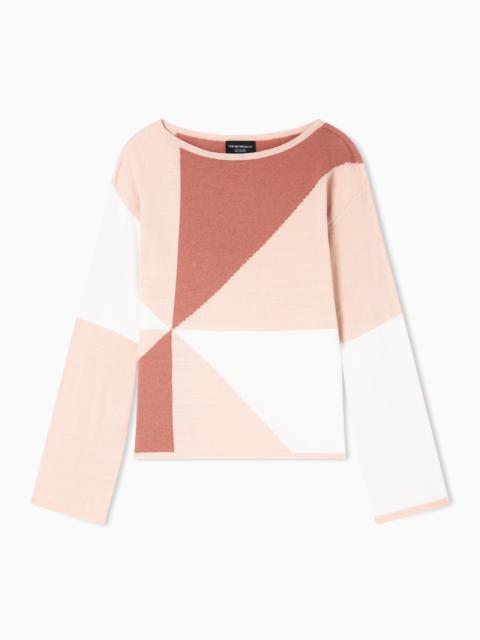 ICON JUMPER WITH CHECK INTARSIA MOTIF