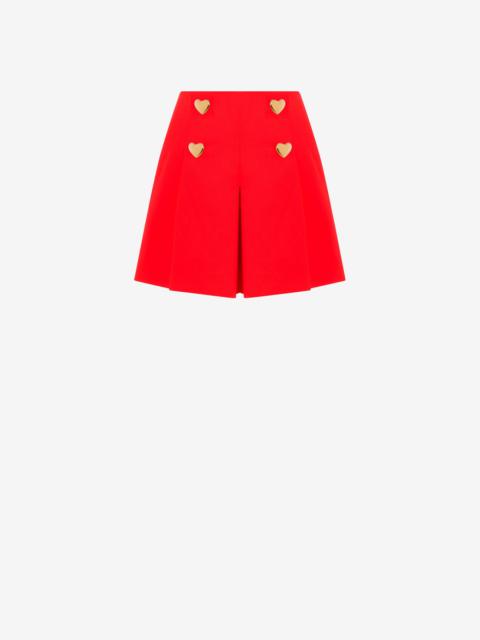 HEART BUTTONS STRETCH SATIN SHORTS
