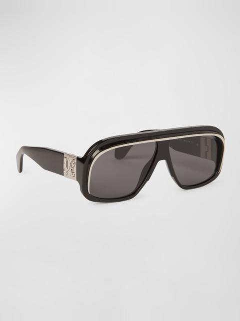 Palm Angels Men's Reedley Acetate and Metal Shield Sunglasses