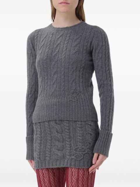 Blumarine cable-stitch crew-neck sweater