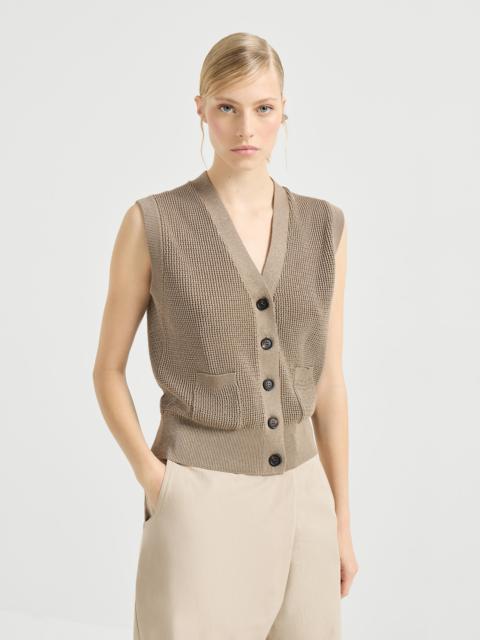 Sparkling cotton English rib cardigan