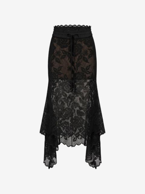 Monse lace drawstring-waistband midi skirt