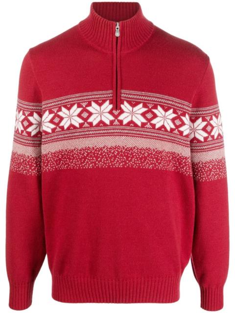 Brunello Cucinelli Fair Isle zip-neck jumper