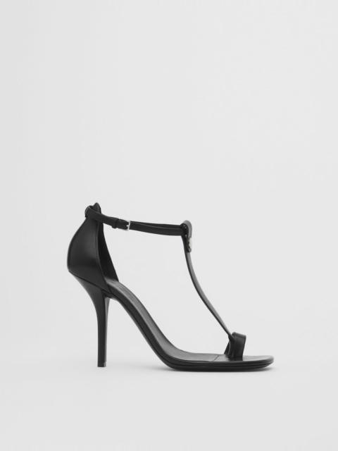 Toe-ring Detail Leather Stiletto-heel Sandals