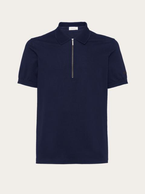 FERRAGAMO Polo with zip collar