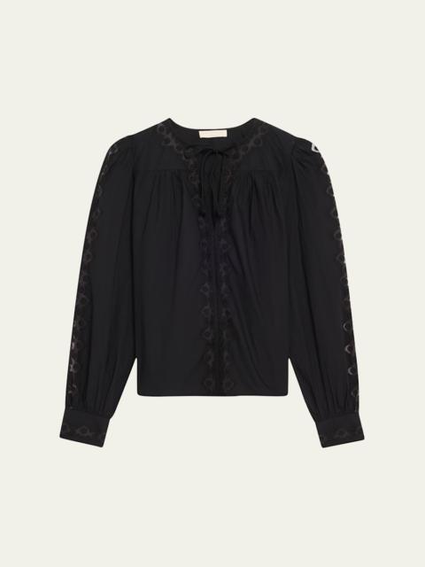 ULLA JOHNSON Kady Long-Sleeve Blouse