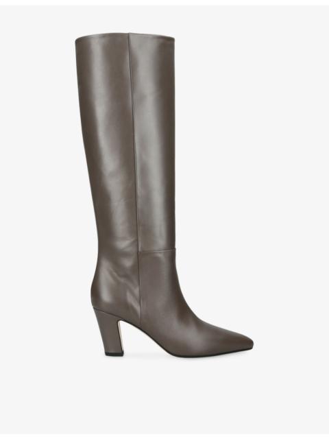 Aeyde Silva 75 Leather Heeled Knee-High Boots