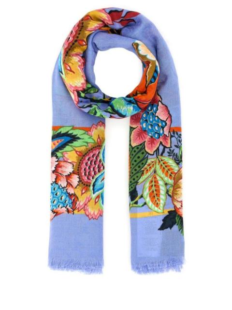 Etro Printed cotton blend foulard