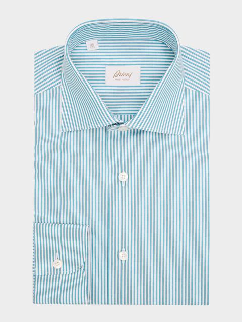 Brioni Men's Cotton Thin Stripe Dress Shirt