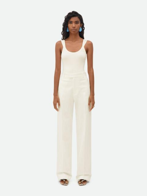 Bottega Veneta Straight Leg Textured Cotton Pants