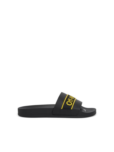 OFF-WHITE Industrial Belt Slide in Black/Yellow