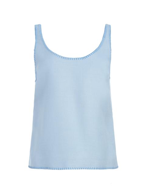 GABRIELA HEARST Muriel Tank Top in Stone Blue Silk Virgin Wool