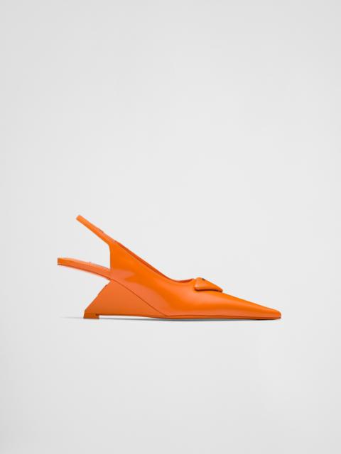 Prada Brushed leather slingback pumps