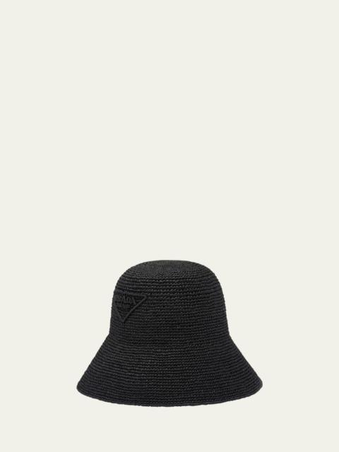 Prada Triangle Logo Wide-Brim Sun Hat