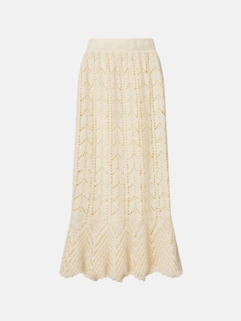 Zimmermann Crochet cotton midi skirt