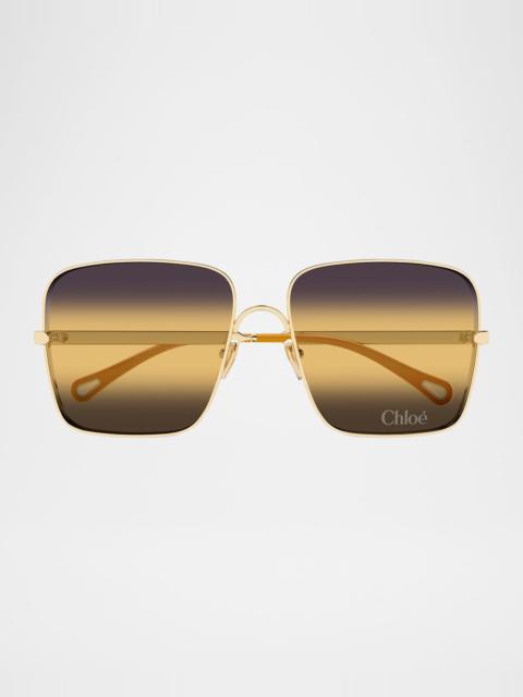 Chloé Aly Square Metal Sunglasses
