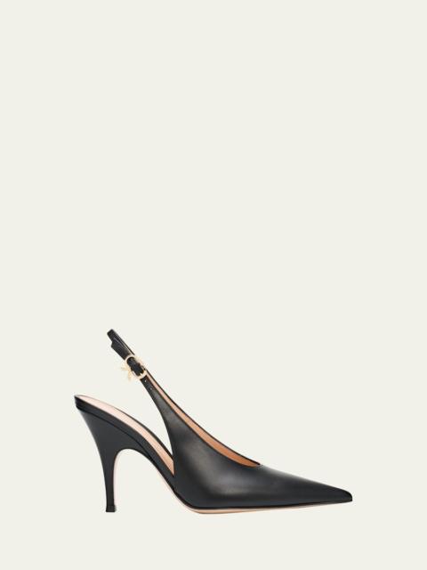 Gianvito Rossi 95mm Sofia Leather Slingback Pumps