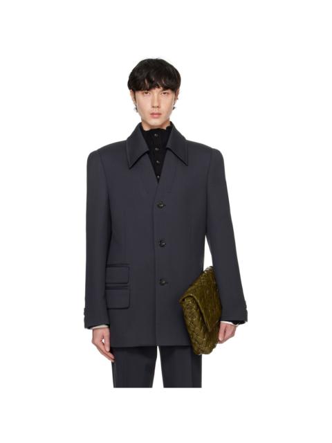 Bottega Veneta Gray Wool Stretch Tricotine Blazer