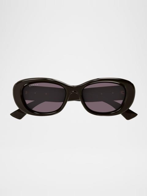 GUCCI GG Logo Oval Plastic Sunglasses