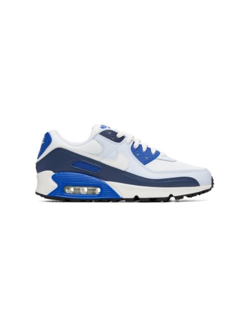 Nike White & Blue Air Max 90 Sneakers