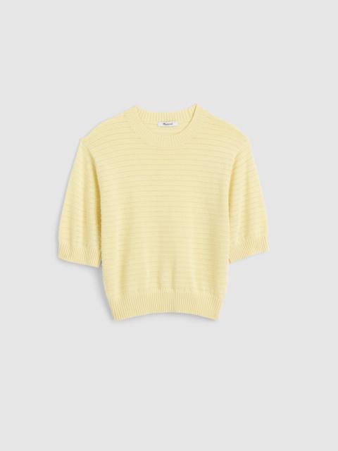 Madewell Textural-Stitch Crewneck Sweater in 100% Cotton