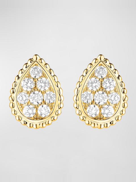 Boucheron Serpent Boheme 18K Yellow Gold Medium Diamond Stud Earrings