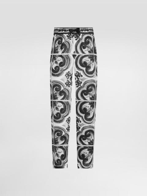Dolce & Gabbana Majolica-print linen trousers