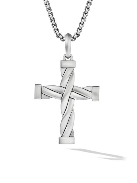 DAVID YURMAN Men's DY Helios Cross Pendant in Sterling Silver, 48MM - Silver