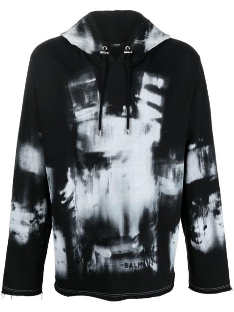 Balmain graphic X-ray print hoodie