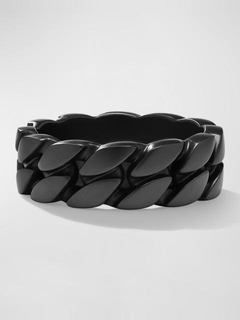 DAVID YURMAN Men's Curb Chain Ring in Black Titanium, 8mm