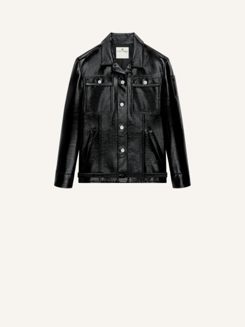 courrèges BELTED VINYL TRUCKER JACKET