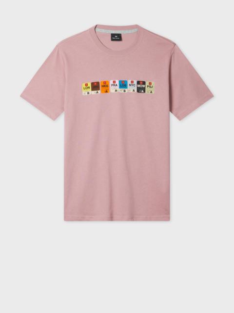 Paul Smith Powder Pink 'Ticket Stubs' Print T-Shirt