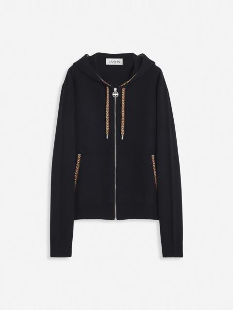 Lanvin KNIT ZIP-UP CURB HOODIE