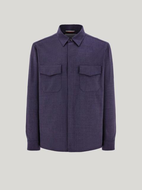 Canali BLUE RELAXED FIT PURE WOOL OVERSHIRT