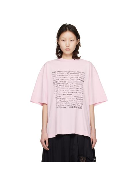 VETEMENTS Pink Fuck Everything T-Shirt