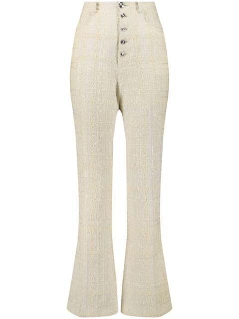 GIAMBATTISTA VALLI bouclÃ© high-waisted flared trousers