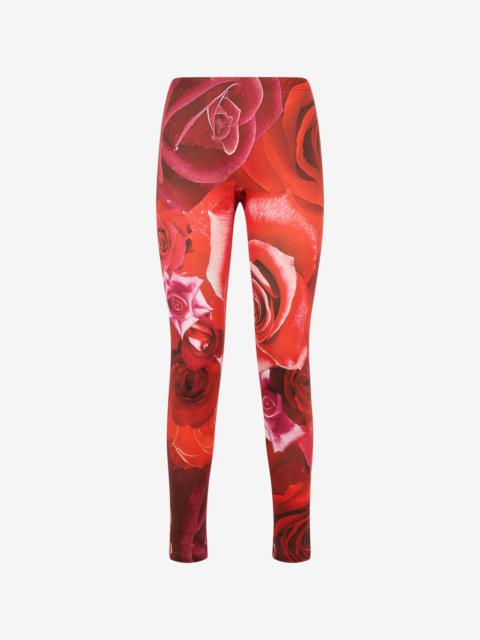 Roberto Cavalli Leggings With Garden Rose Print