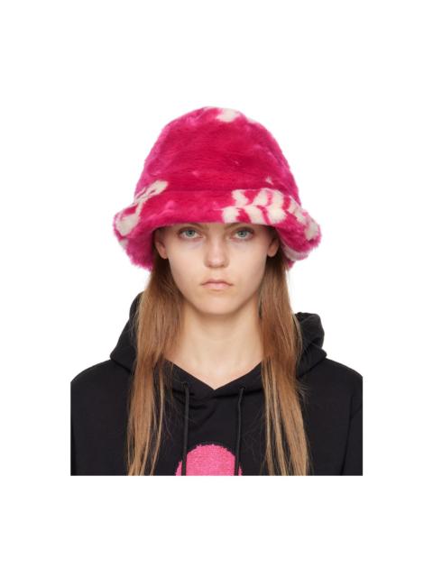 GCDS Pink Jacquard Bucket Hat