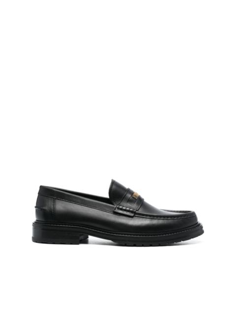Moschino logo-lettering leather loafers
