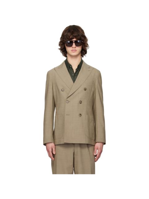 BOSS Beige Double-Breasted Blazer