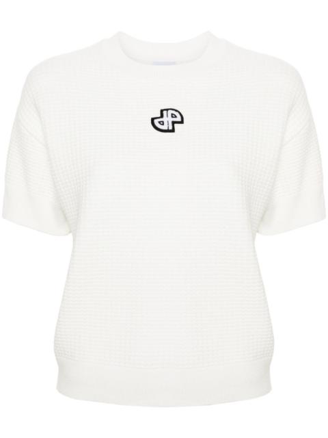 logo-appliquÃ© knit top