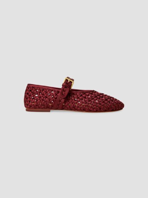 NAGHEDI Women's Sydney Satin Mary Jane Flats - Garnet