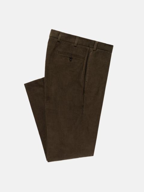 J. PRESS OLIVE NARROW WALE CORDUROY TROUSER - TRIM FIT