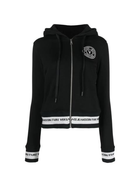 VERSACE JEANS COUTURE logo-embroidered zip-up hoodie